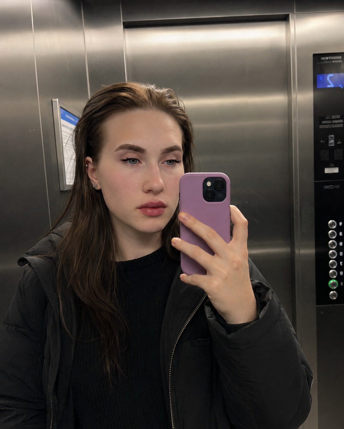 Generated lift selfie scene